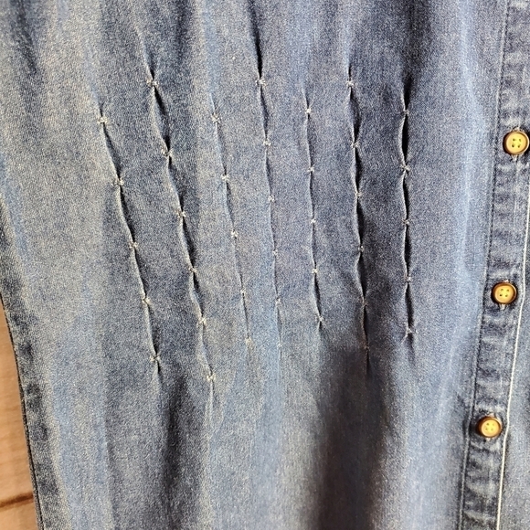 Marisa Christina Vintage 90's Denim Button Down 3/4 Sleeve Blouse Size Large - Picture 3 of 9